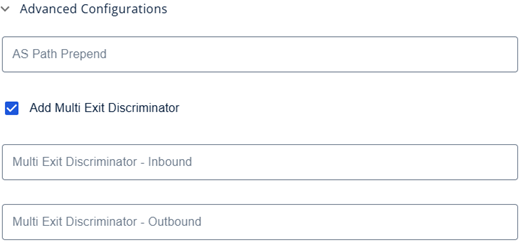 Edit Connection BGP Advanced