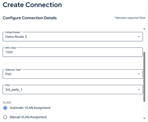 Create Connection Example Port