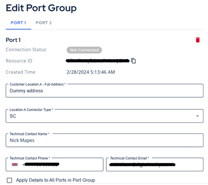 Edit Port Group