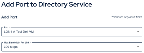 Service Directory Add Port