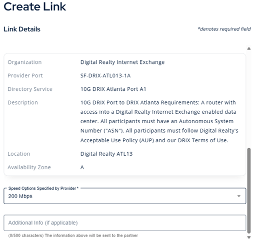 Click to Connect Create Link Speed