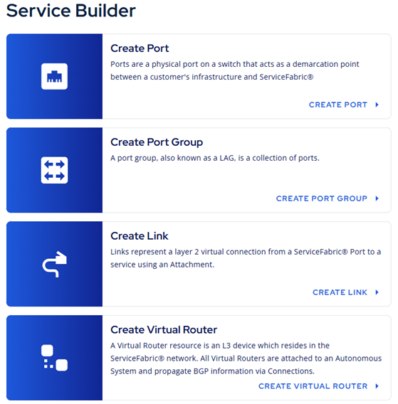 Service Builder Menu
