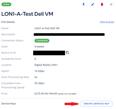 Create Service Key Port