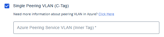Single Peering VLAN Details